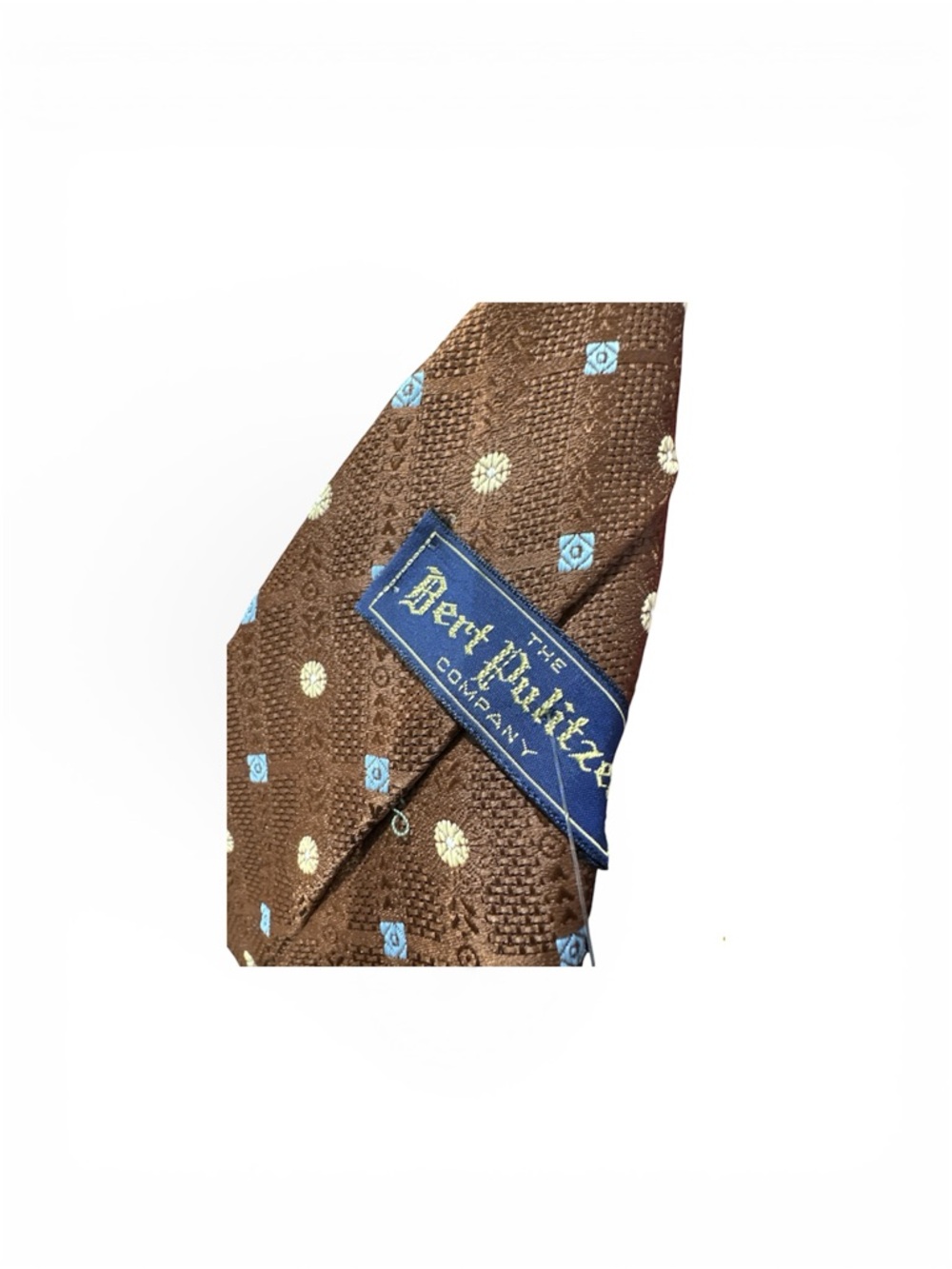 Vintage Bert Pulitzer Brown Polka Dot Silk Tie